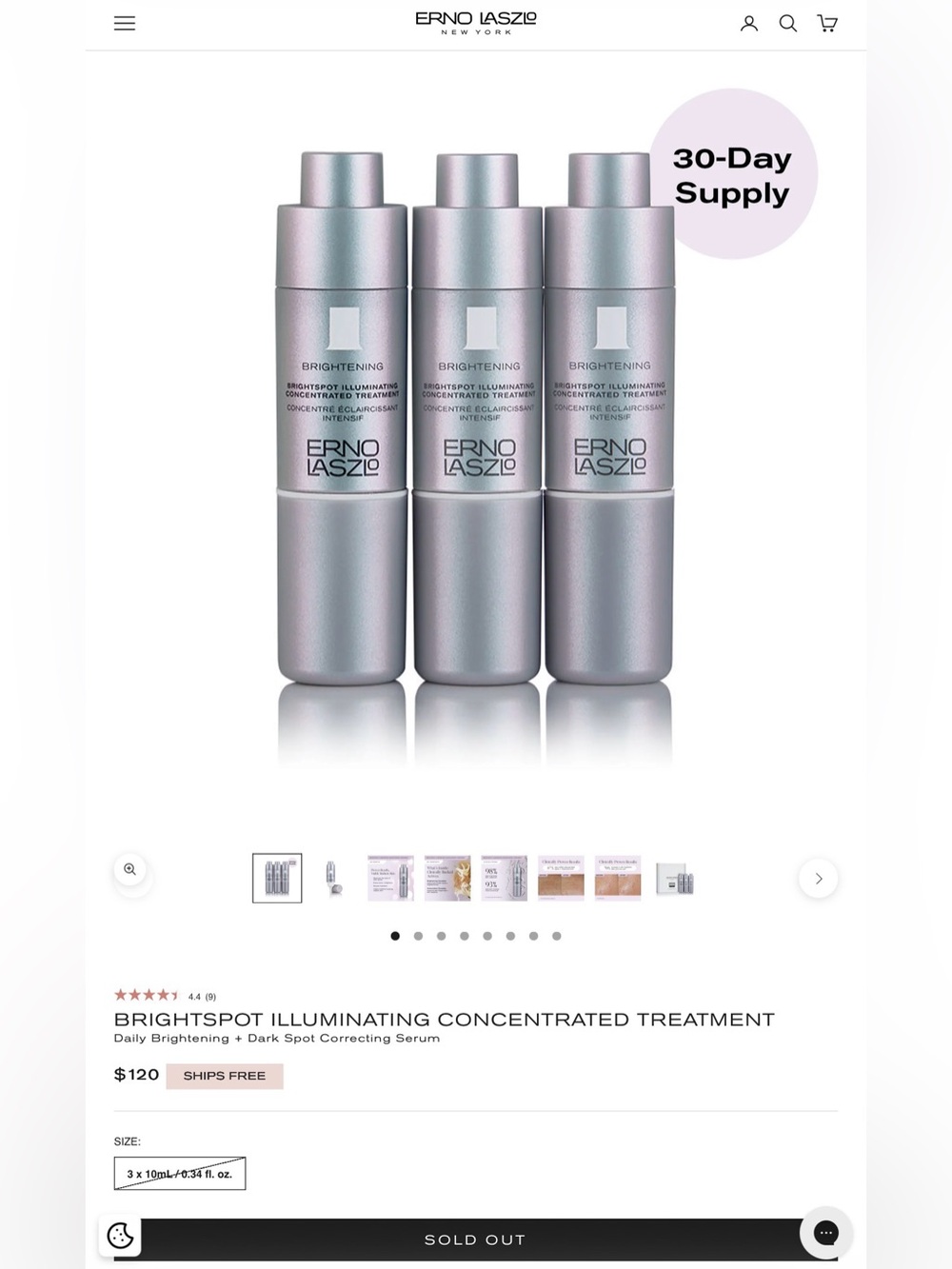 Erno Laszlo brightspot illuminating concentrated treatment serum (3 x 10ml)